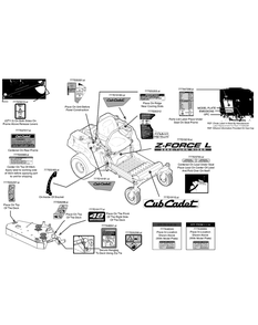 Label Map Diagram and Parts List for Z-FORCEL48 (17ASDALB010)(2014) Cub Cadet Lawn Tractor